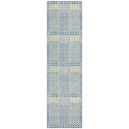 Lunara Blue Washable Indoor-Outdoor Rug-Outdoor Rugs-LOOMLAN Rugs-2'3" x 7'6"-LOOMLAN