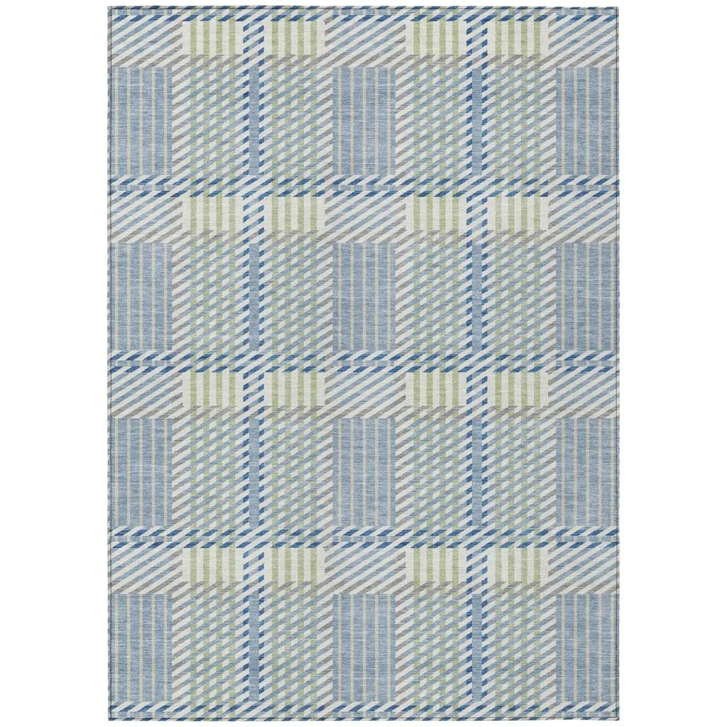 Lunara Blue Washable Indoor-Outdoor Rug-Outdoor Rugs-LOOMLAN Rugs-2'6" x 3'10"-LOOMLAN