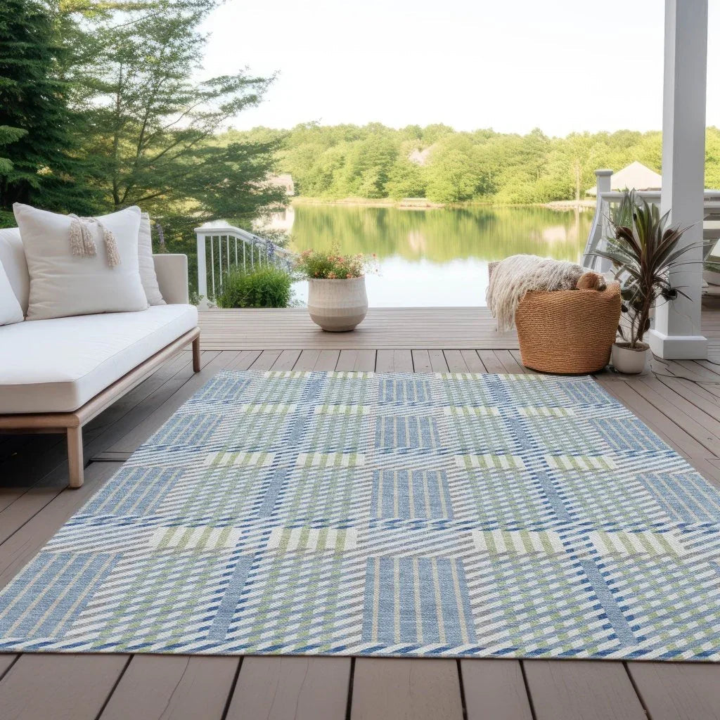 Lunara Blue Washable Indoor-Outdoor Rug-Outdoor Rugs-LOOMLAN Rugs-LOOMLAN