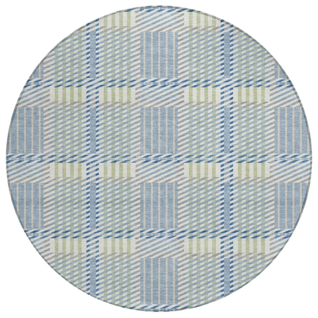 Lunara Blue Washable Indoor-Outdoor Rug-Outdoor Rugs-LOOMLAN Rugs-8' x 8'-LOOMLAN