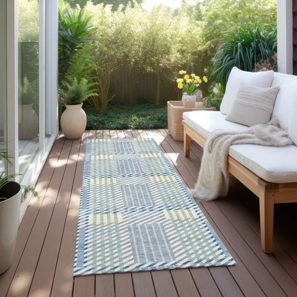 Lunara Blue Washable Indoor-Outdoor Rug-Outdoor Rugs-LOOMLAN Rugs-LOOMLAN