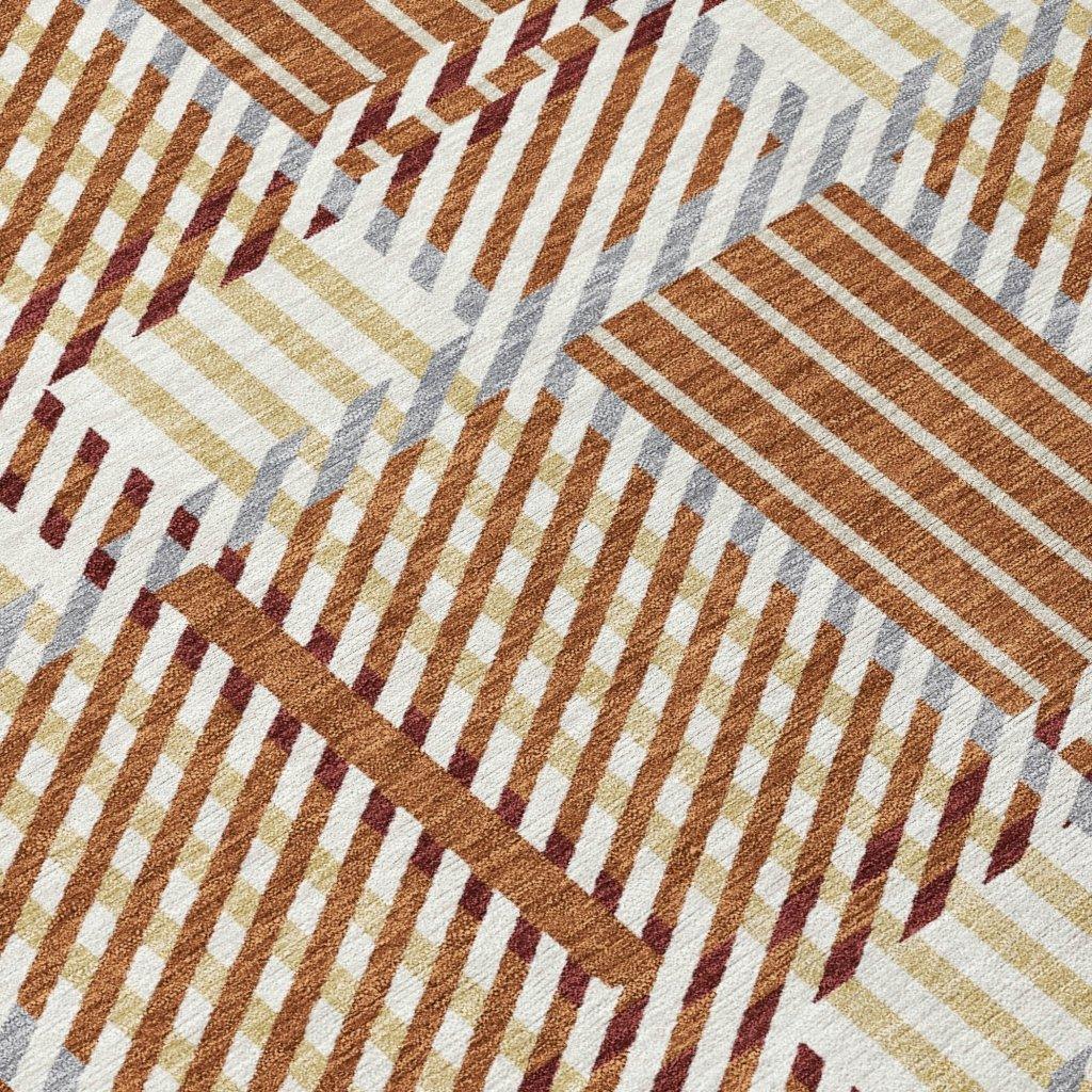 Lunara Orange Washable Indoor-Outdoor Rug-Outdoor Rugs-LOOMLAN Rugs-LOOMLAN