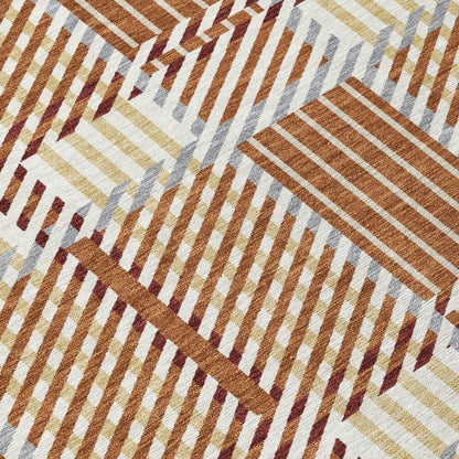 Lunara Orange Washable Indoor-Outdoor Rug-Outdoor Rugs-LOOMLAN Rugs-LOOMLAN