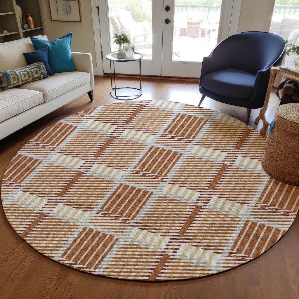 Lunara Orange Washable Indoor-Outdoor Rug-Outdoor Rugs-LOOMLAN Rugs-LOOMLAN
