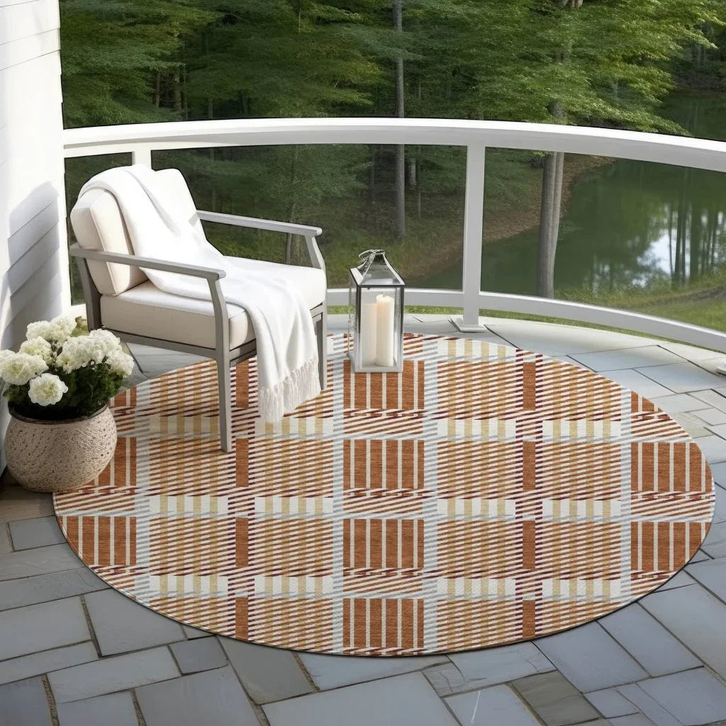 Lunara Orange Washable Indoor-Outdoor Rug-Outdoor Rugs-LOOMLAN Rugs-LOOMLAN