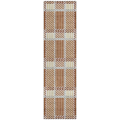 Lunara Orange Washable Indoor-Outdoor Rug-Outdoor Rugs-LOOMLAN Rugs-2'3" x 7'6"-LOOMLAN