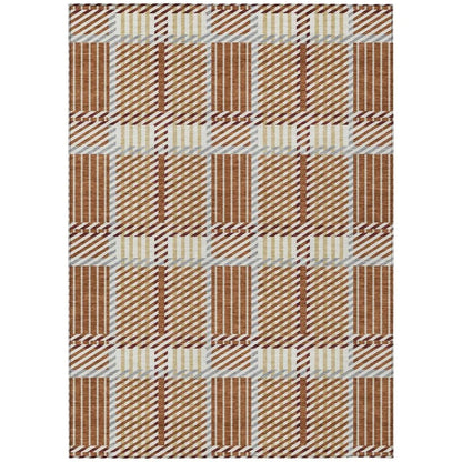 Lunara Orange Washable Indoor-Outdoor Rug-Outdoor Rugs-LOOMLAN Rugs-2'6" x 3'10"-LOOMLAN