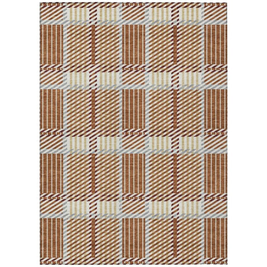 Lunara Orange Washable Indoor-Outdoor Rug-Outdoor Rugs-LOOMLAN Rugs-2'6" x 3'10"-LOOMLAN