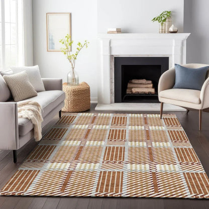 Lunara Orange Washable Indoor-Outdoor Rug-Outdoor Rugs-LOOMLAN Rugs-LOOMLAN