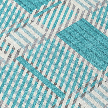Lunara Teal Washable Indoor-Outdoor Rug-Outdoor Rugs-LOOMLAN Rugs-LOOMLAN