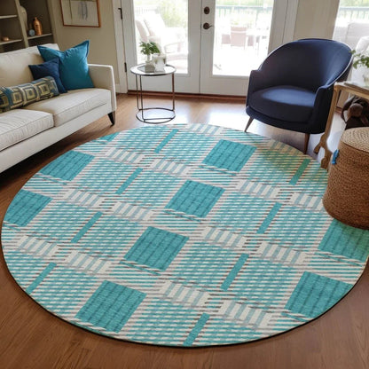 Lunara Teal Washable Indoor-Outdoor Rug-Outdoor Rugs-LOOMLAN Rugs-LOOMLAN