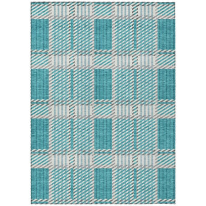 Lunara Teal Washable Indoor-Outdoor Rug-Outdoor Rugs-LOOMLAN Rugs-2'6" x 3'10"-LOOMLAN