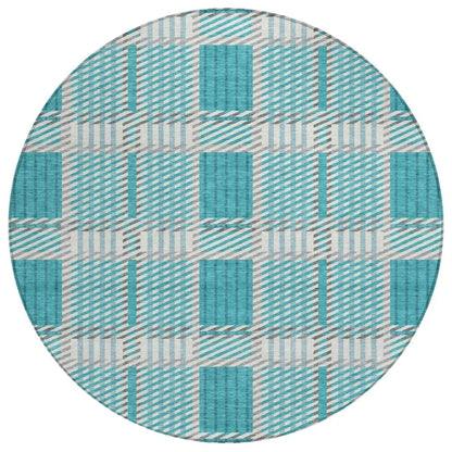 Lunara Teal Washable Indoor-Outdoor Rug-Outdoor Rugs-LOOMLAN Rugs-8' x 8'-LOOMLAN