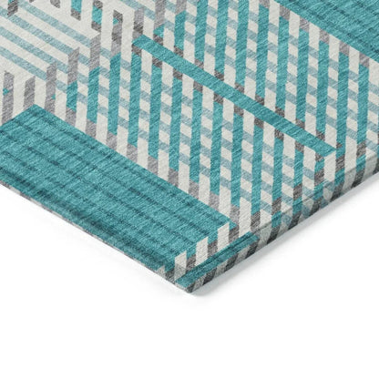 Lunara Teal Washable Indoor-Outdoor Rug-Outdoor Rugs-LOOMLAN Rugs-LOOMLAN