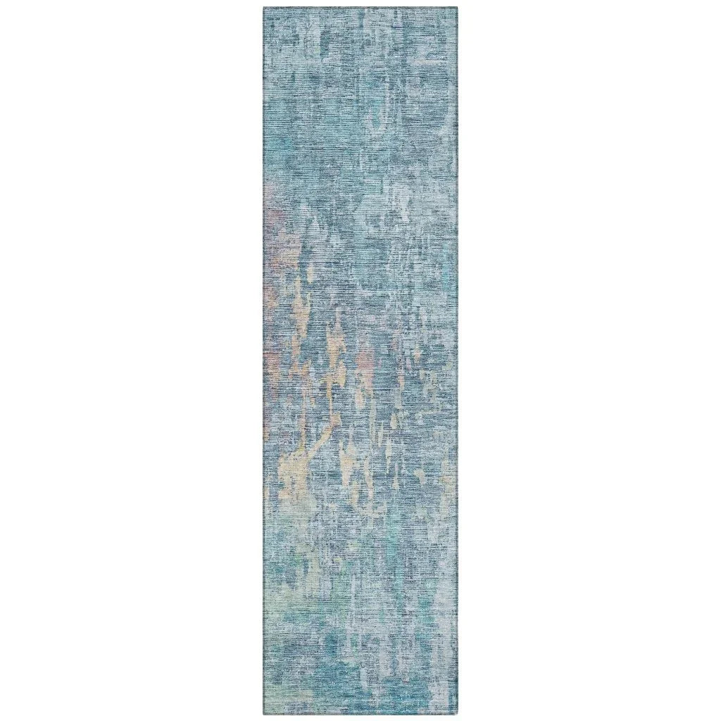 Lunisse Blue Washable Indoor - Outdoor Rug - LOOMLAN - LOOMLAN Rugs - Outdoor Rugs