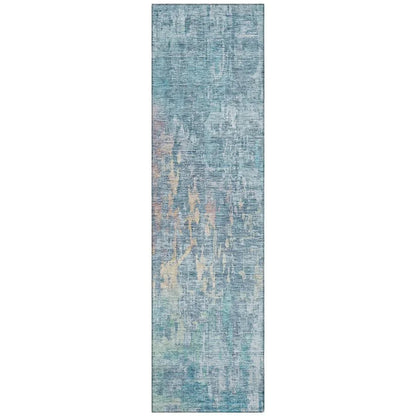 Lunisse Blue Washable Indoor - Outdoor Rug - LOOMLAN - LOOMLAN Rugs - Outdoor Rugs