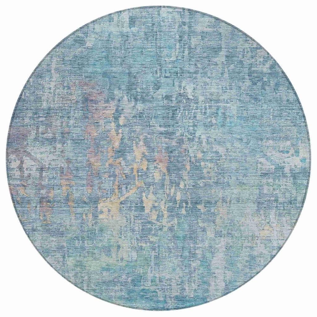 Lunisse Blue Washable Indoor - Outdoor Rug - LOOMLAN - LOOMLAN Rugs - Outdoor Rugs