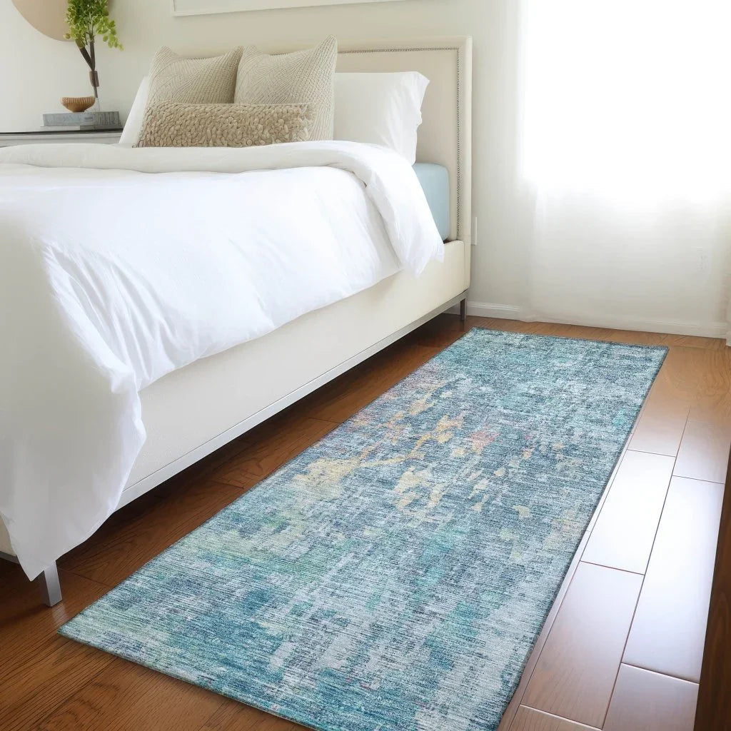 Lunisse Blue Washable Indoor - Outdoor Rug - LOOMLAN - LOOMLAN Rugs - Outdoor Rugs