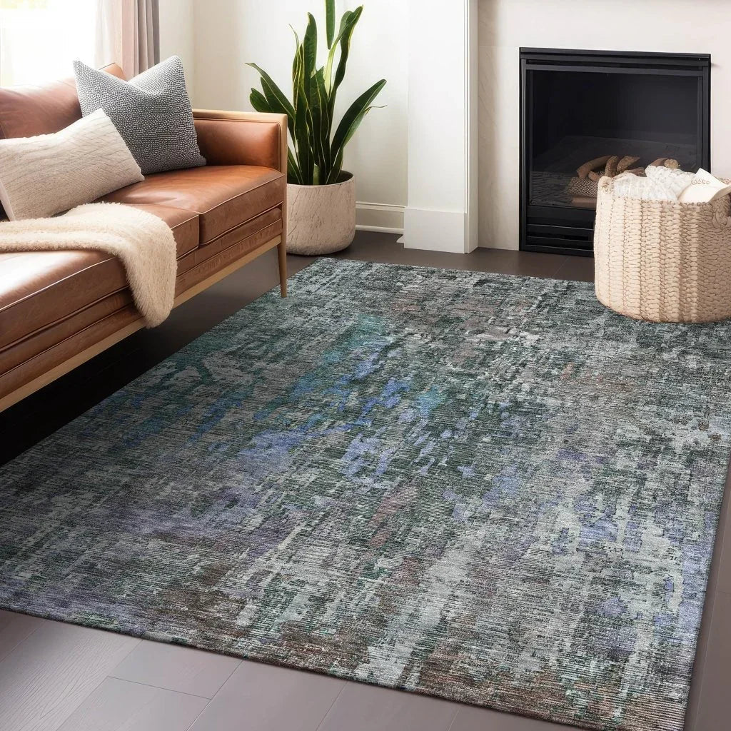 Lunisse Fern Washable Indoor - Outdoor Rug - LOOMLAN - LOOMLAN Rugs - Outdoor Rugs