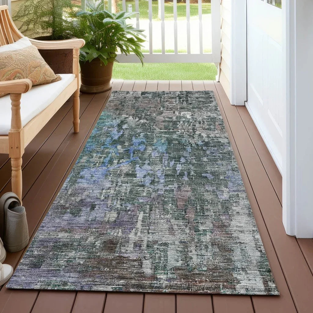 Lunisse Fern Washable Indoor - Outdoor Rug - LOOMLAN - LOOMLAN Rugs - Outdoor Rugs