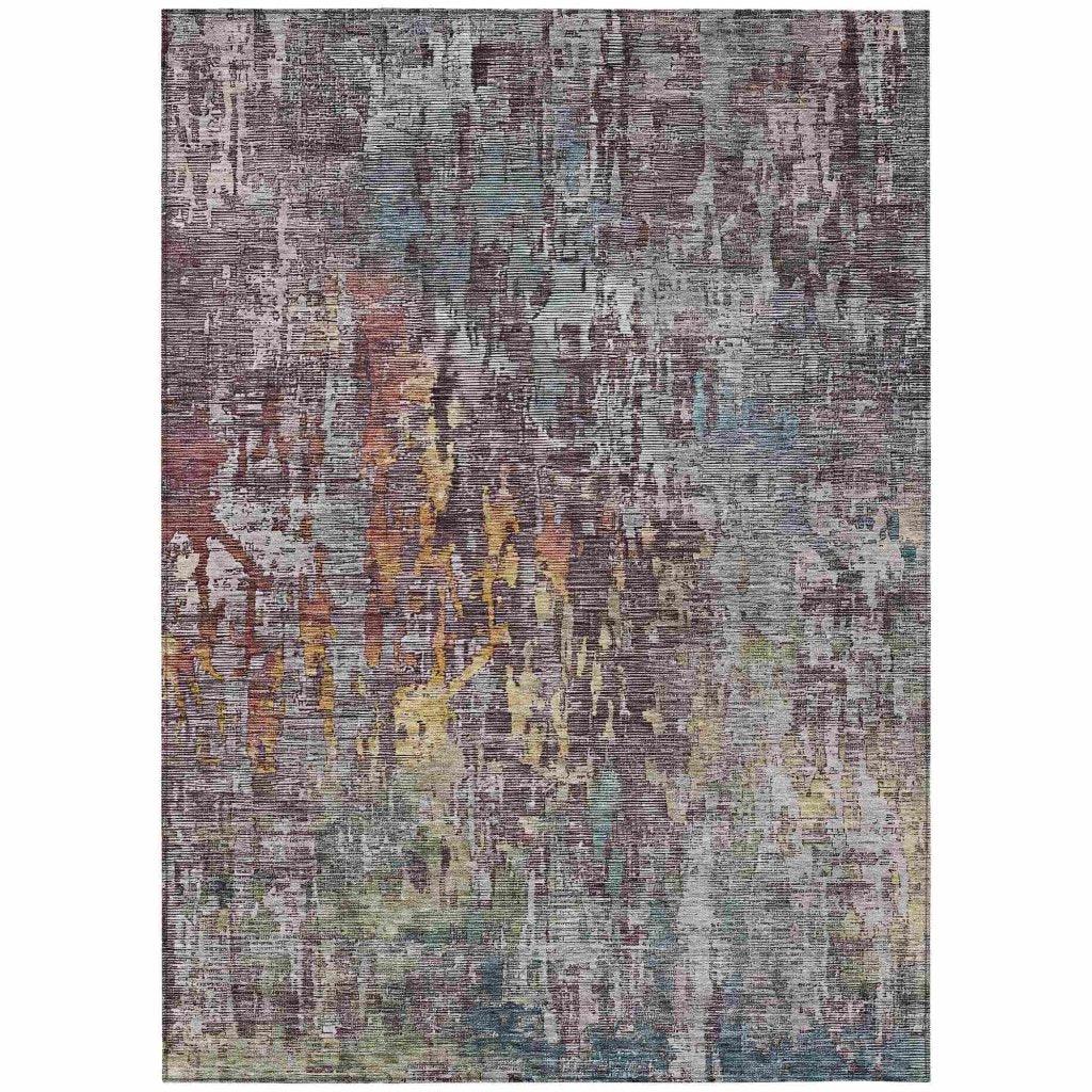 Lunisse Gray Washable Indoor - Outdoor Rug - LOOMLAN - LOOMLAN Rugs - Outdoor Rugs