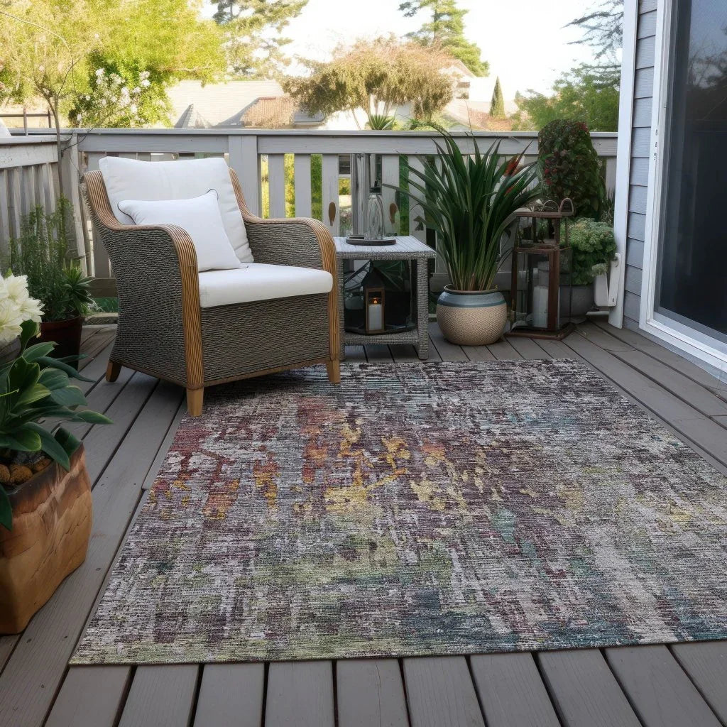 Lunisse Gray Washable Indoor - Outdoor Rug - LOOMLAN - LOOMLAN Rugs - Outdoor Rugs