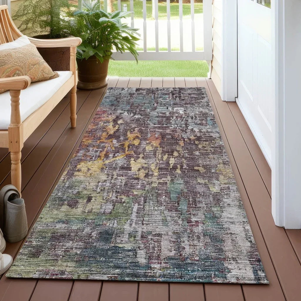 Lunisse Gray Washable Indoor - Outdoor Rug - LOOMLAN - LOOMLAN Rugs - Outdoor Rugs