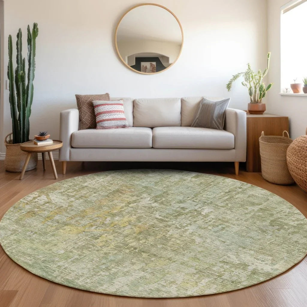 Lunisse Green Washable Indoor - Outdoor Rug - LOOMLAN - LOOMLAN Rugs - Outdoor Rugs