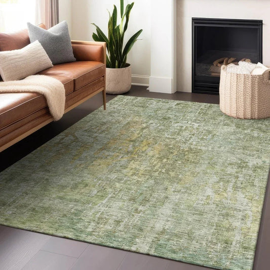 Lunisse Green Washable Indoor - Outdoor Rug - LOOMLAN - LOOMLAN Rugs - Outdoor Rugs