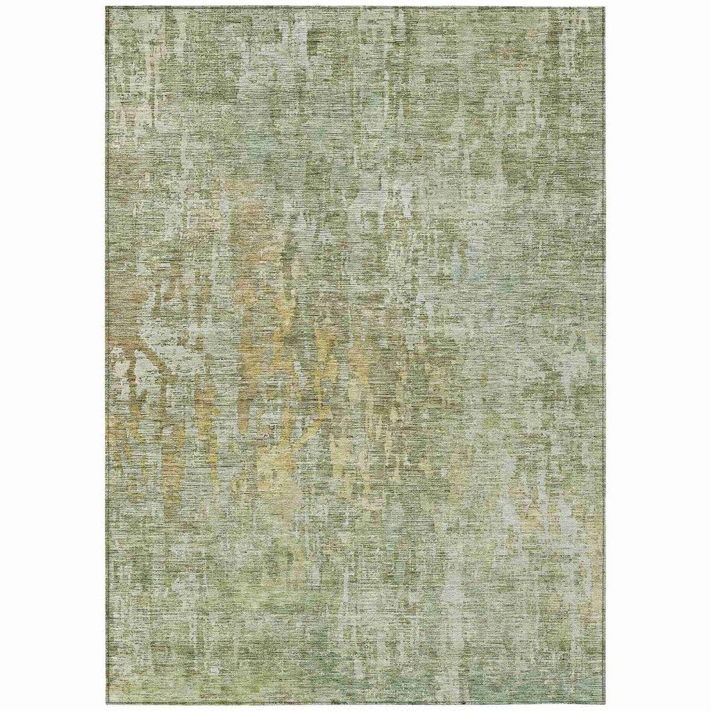 Lunisse Green Washable Indoor - Outdoor Rug - LOOMLAN - LOOMLAN Rugs - Outdoor Rugs