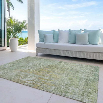Lunisse Green Washable Indoor - Outdoor Rug - LOOMLAN - LOOMLAN Rugs - Outdoor Rugs