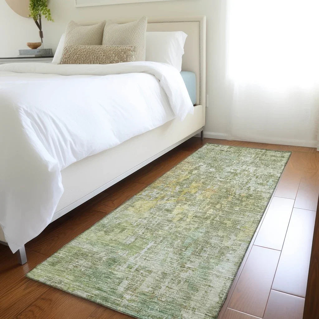 Lunisse Green Washable Indoor - Outdoor Rug - LOOMLAN - LOOMLAN Rugs - Outdoor Rugs