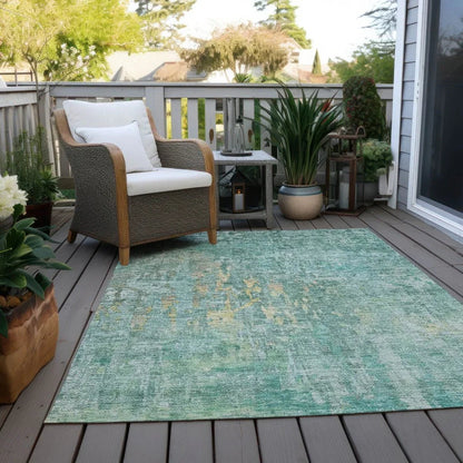 Lunisse Teal Washable Indoor - Outdoor Rug - LOOMLAN - LOOMLAN Rugs - Outdoor Rugs