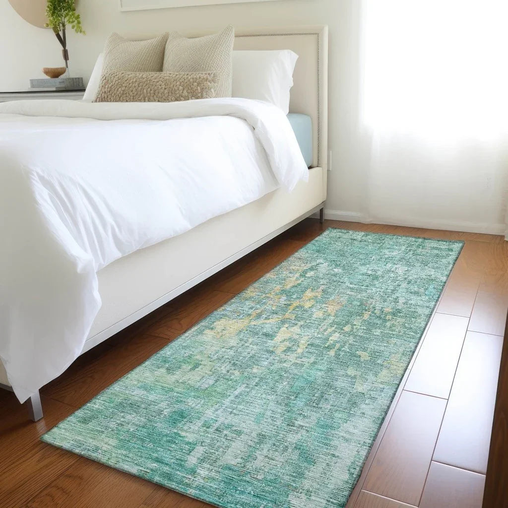 Lunisse Teal Washable Indoor - Outdoor Rug - LOOMLAN - LOOMLAN Rugs - Outdoor Rugs