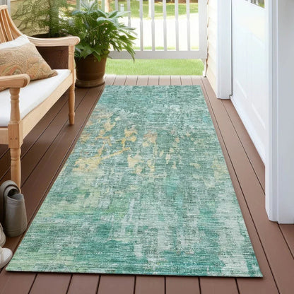 Lunisse Teal Washable Indoor - Outdoor Rug - LOOMLAN - LOOMLAN Rugs - Outdoor Rugs