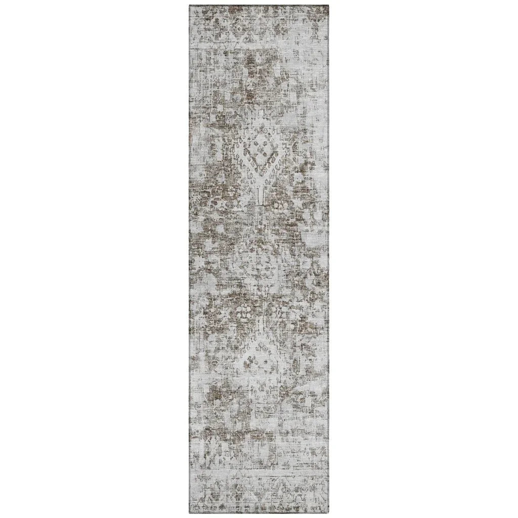 Lurea Brown Washable Indoor - Outdoor Rug - LOOMLAN - LOOMLAN Rugs - Outdoor Rugs