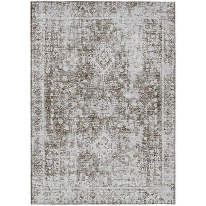 Lurea Brown Washable Indoor - Outdoor Rug - LOOMLAN - LOOMLAN Rugs - Outdoor Rugs