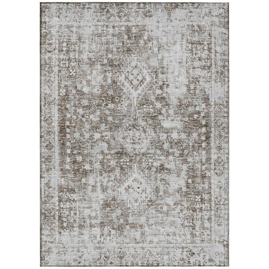 Lurea Brown Washable Indoor - Outdoor Rug - LOOMLAN - LOOMLAN Rugs - Outdoor Rugs