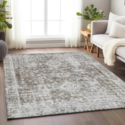 Lurea Brown Washable Indoor - Outdoor Rug - LOOMLAN - LOOMLAN Rugs - Outdoor Rugs
