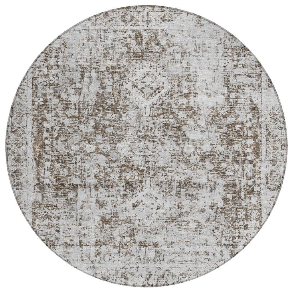 Lurea Brown Washable Indoor - Outdoor Rug - LOOMLAN - LOOMLAN Rugs - Outdoor Rugs