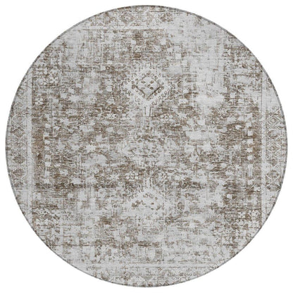 Lurea Brown Washable Indoor - Outdoor Rug - LOOMLAN - LOOMLAN Rugs - Outdoor Rugs