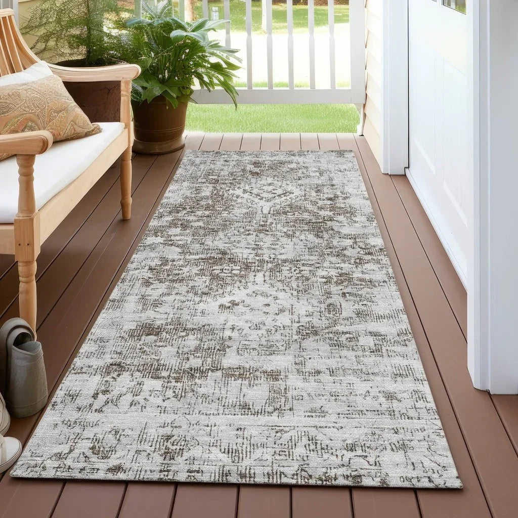 Lurea Brown Washable Indoor - Outdoor Rug - LOOMLAN - LOOMLAN Rugs - Outdoor Rugs