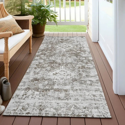 Lurea Brown Washable Indoor - Outdoor Rug - LOOMLAN - LOOMLAN Rugs - Outdoor Rugs