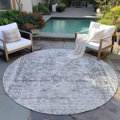 Lurea Gray Washable Indoor - Outdoor Rug - LOOMLAN - LOOMLAN Rugs - Outdoor Rugs
