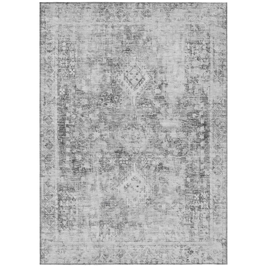 Lurea Gray Washable Indoor - Outdoor Rug - LOOMLAN - LOOMLAN Rugs - Outdoor Rugs