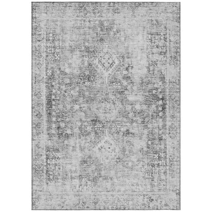 Lurea Gray Washable Indoor - Outdoor Rug - LOOMLAN - LOOMLAN Rugs - Outdoor Rugs