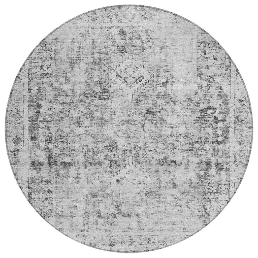 Lurea Gray Washable Indoor - Outdoor Rug - LOOMLAN - LOOMLAN Rugs - Outdoor Rugs