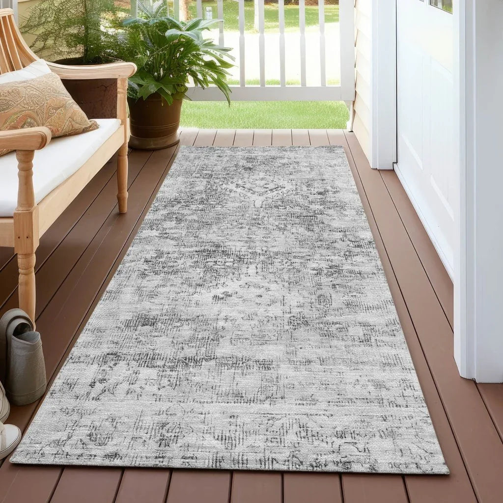 Lurea Gray Washable Indoor - Outdoor Rug - LOOMLAN - LOOMLAN Rugs - Outdoor Rugs