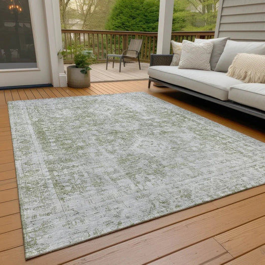 Lurea Green Washable Indoor - Outdoor Rug - LOOMLAN - LOOMLAN Rugs - Outdoor Rugs