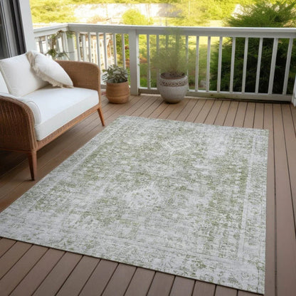 Lurea Green Washable Indoor - Outdoor Rug - LOOMLAN - LOOMLAN Rugs - Outdoor Rugs